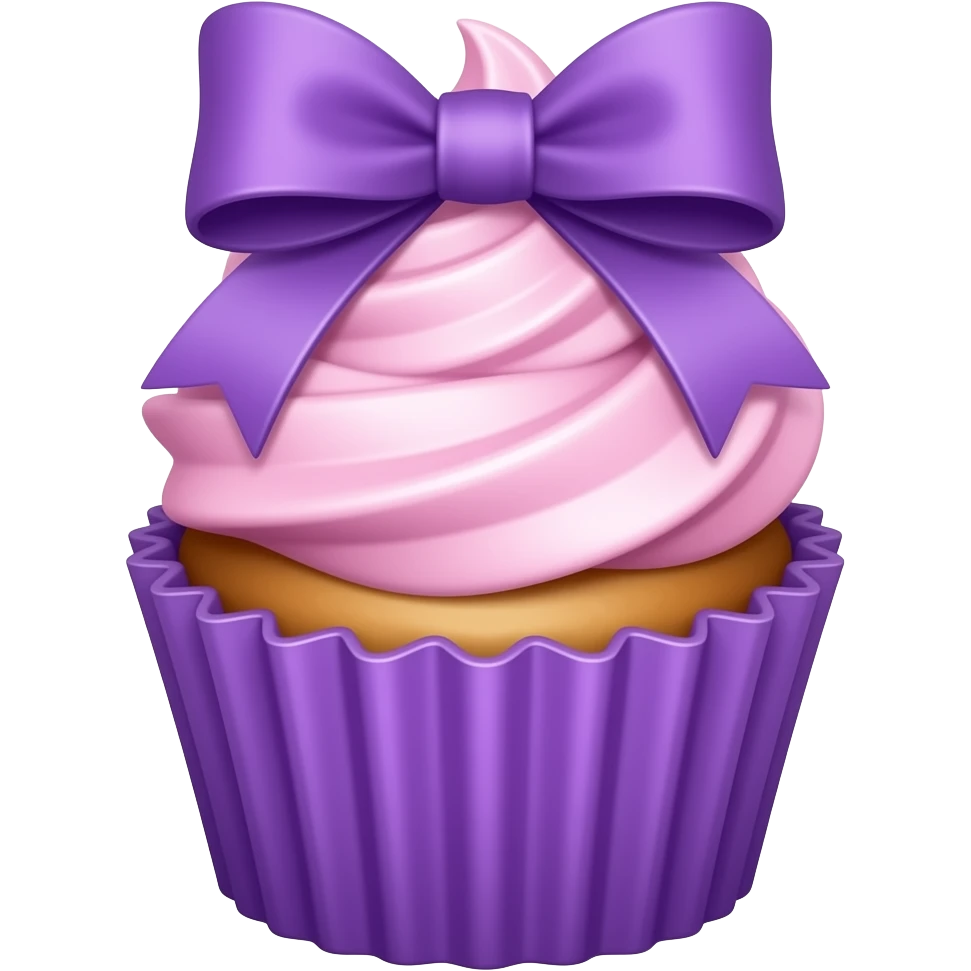 Purple Ribboned Purple cupcake emoji