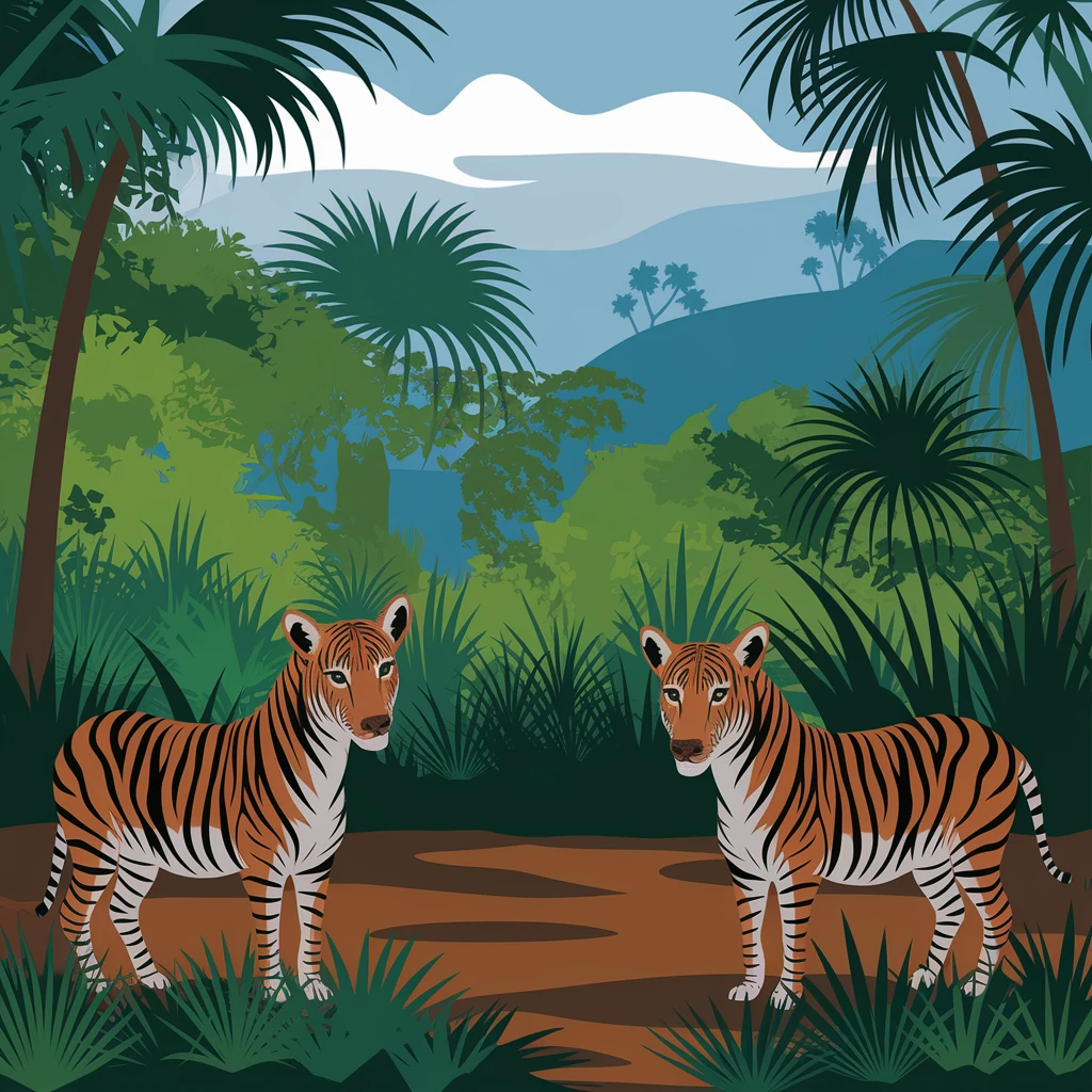 digital raster illustration of jungle safari emoji