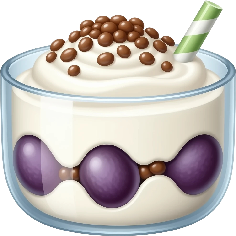 Joghurt parfait with grapes emoji