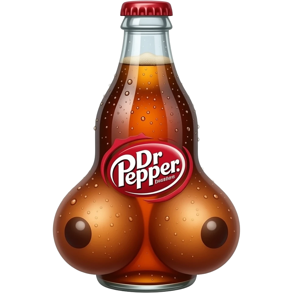 Dr Pepper bottle with boobs emoji