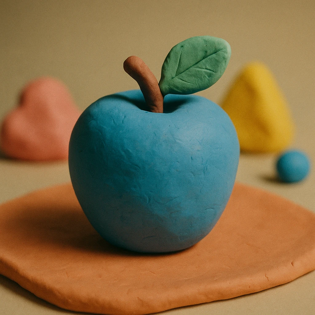 Une pomme bleu emoji