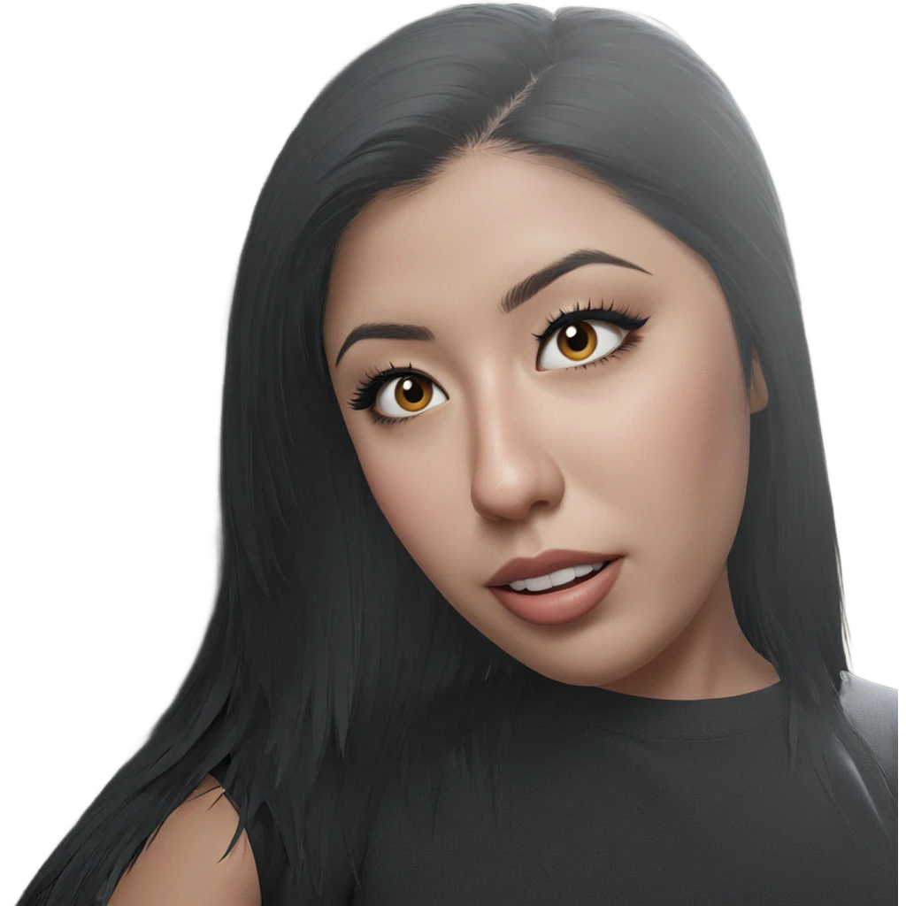 black haired girl portrait emoji