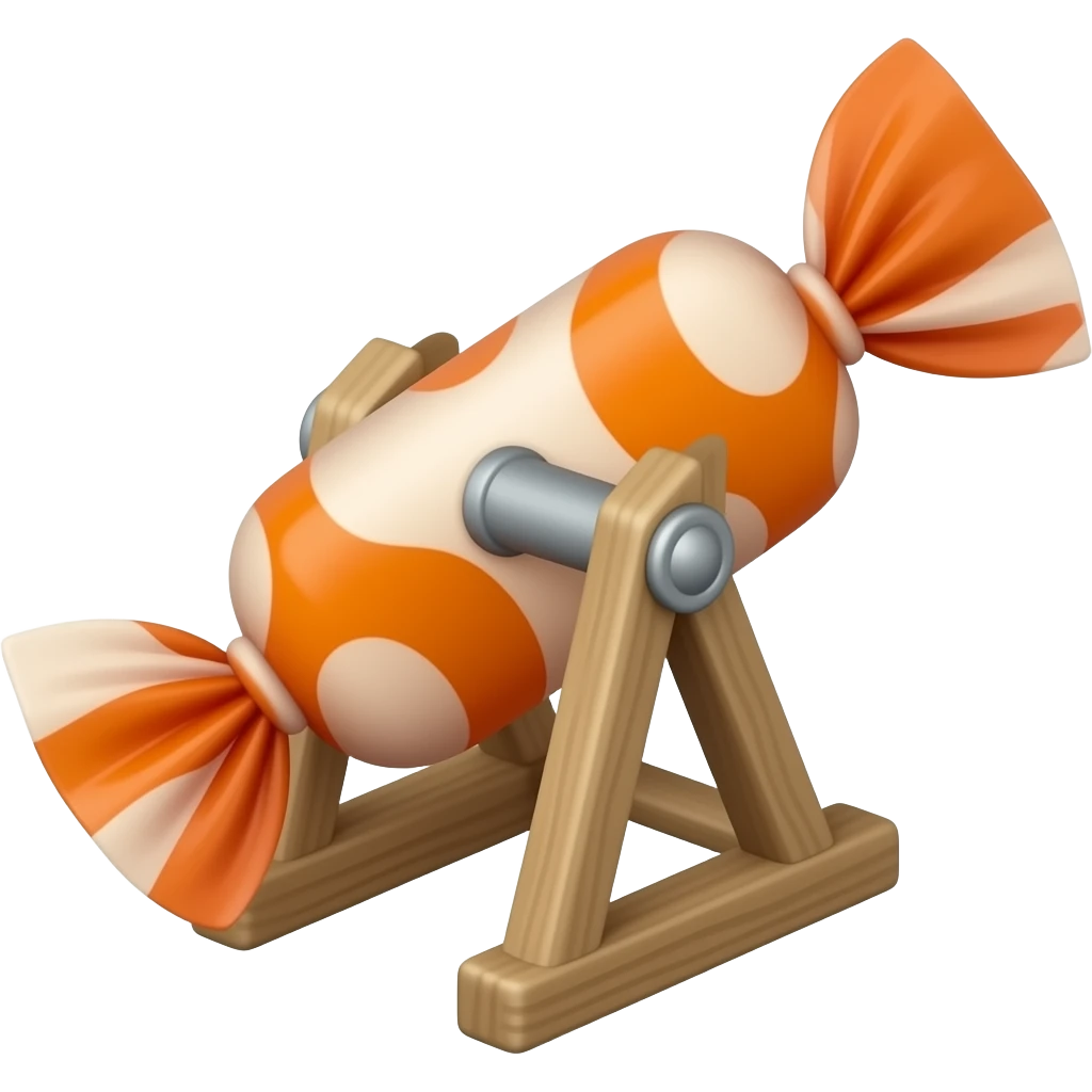 Catapult made out of candy emoji