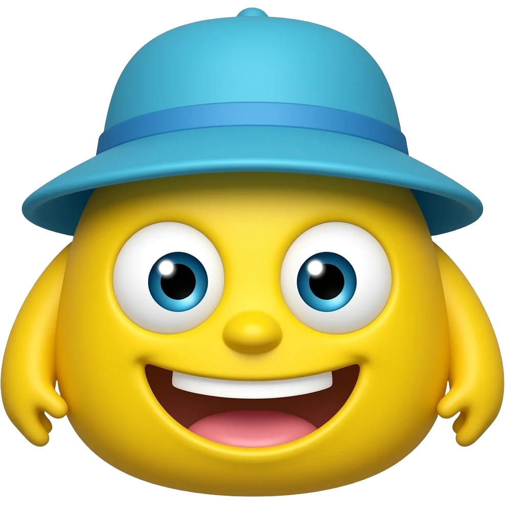 monster in yellow color and wear blue hat emoji