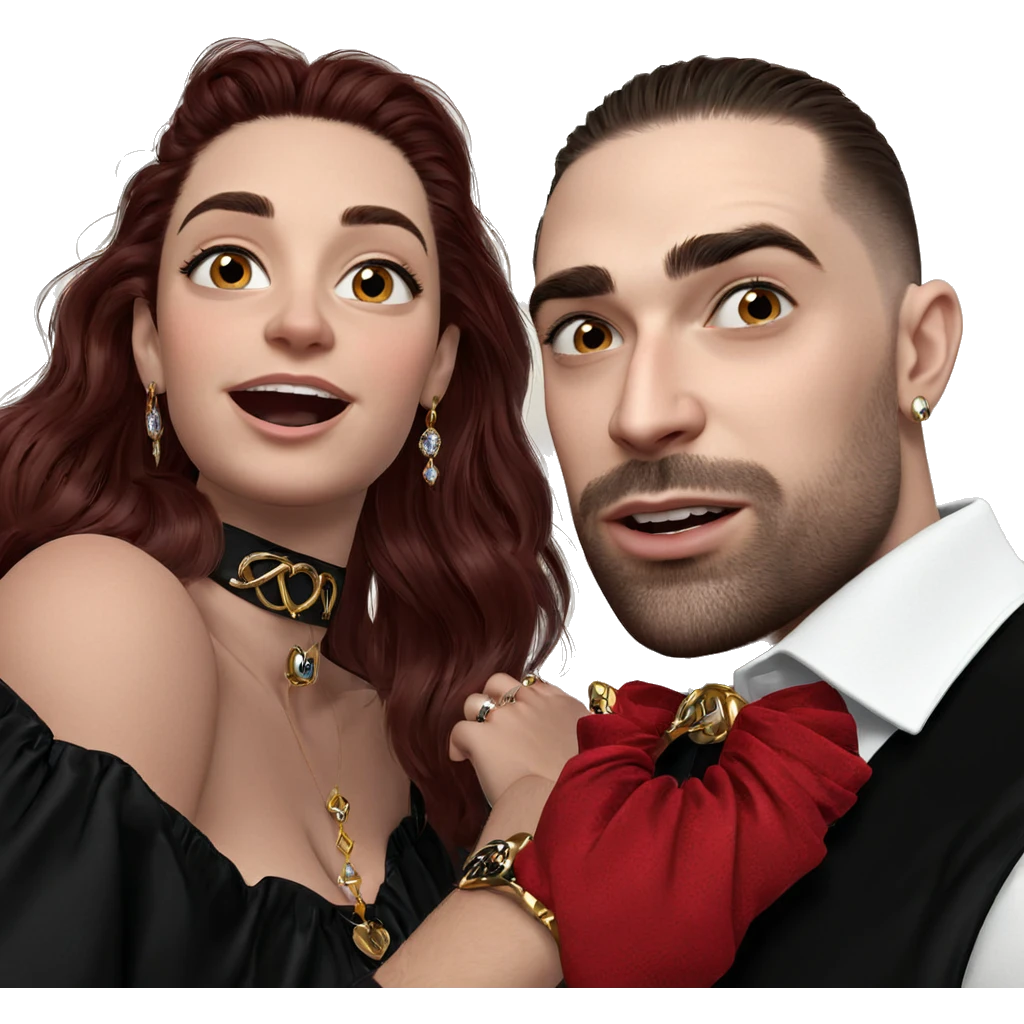 couple portrait with jewelry emoji