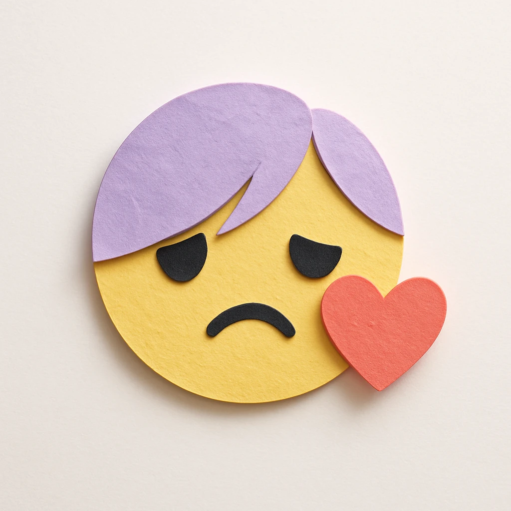 pastel emo profile picture with a heart accent, cute, expressive, minimal emoji