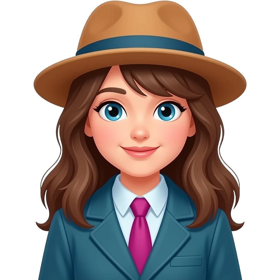 change girl coat and hat color into vibrant colors and also change tie color emoji