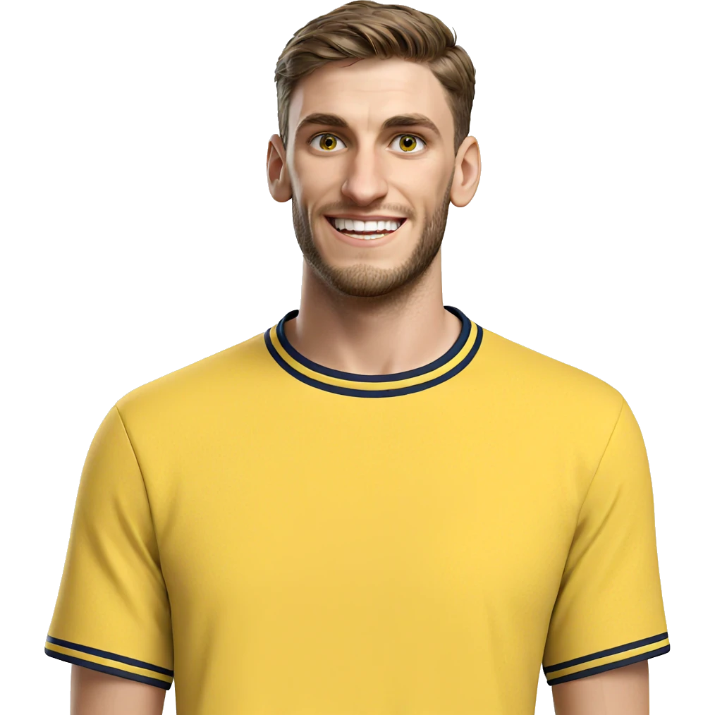 smiling boy in yellow shirt emoji
