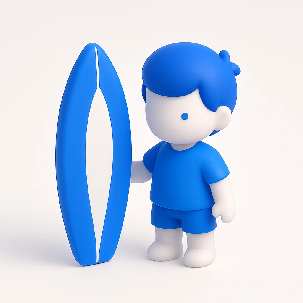 Surf avce un petit enfants  emoji