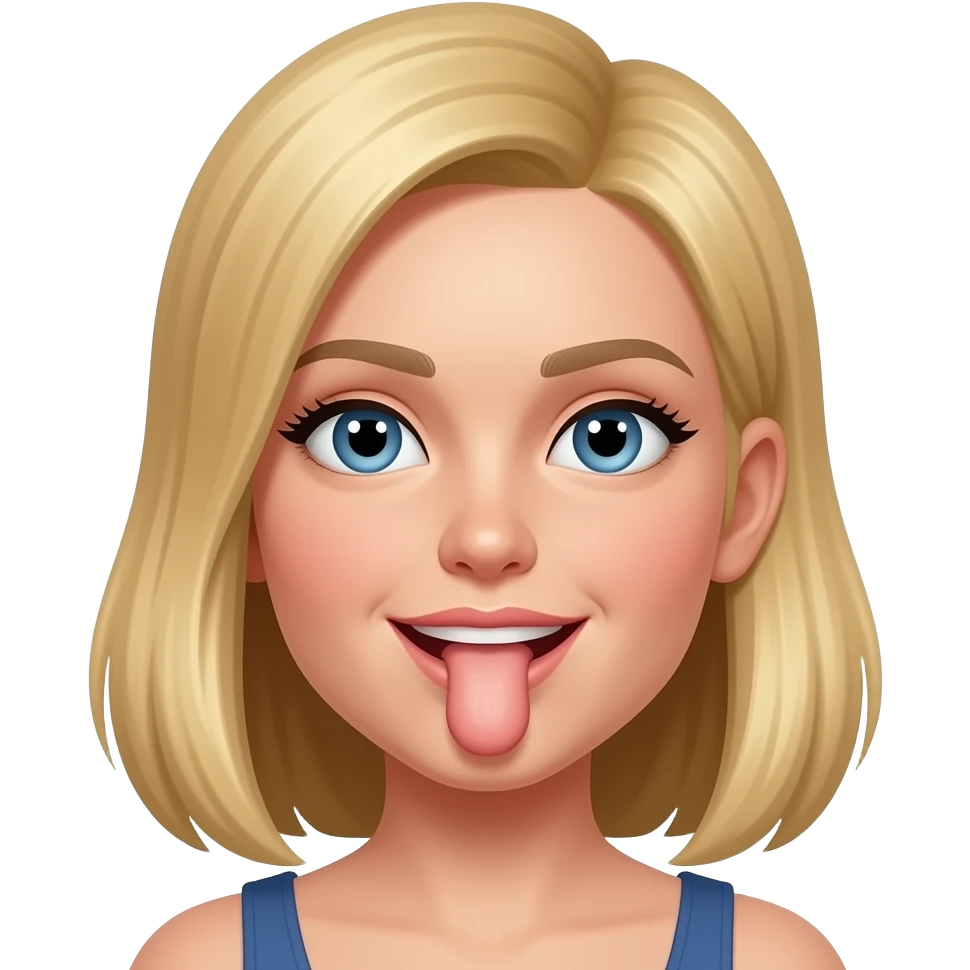 a blonde woman with a penis in her mouth emoji