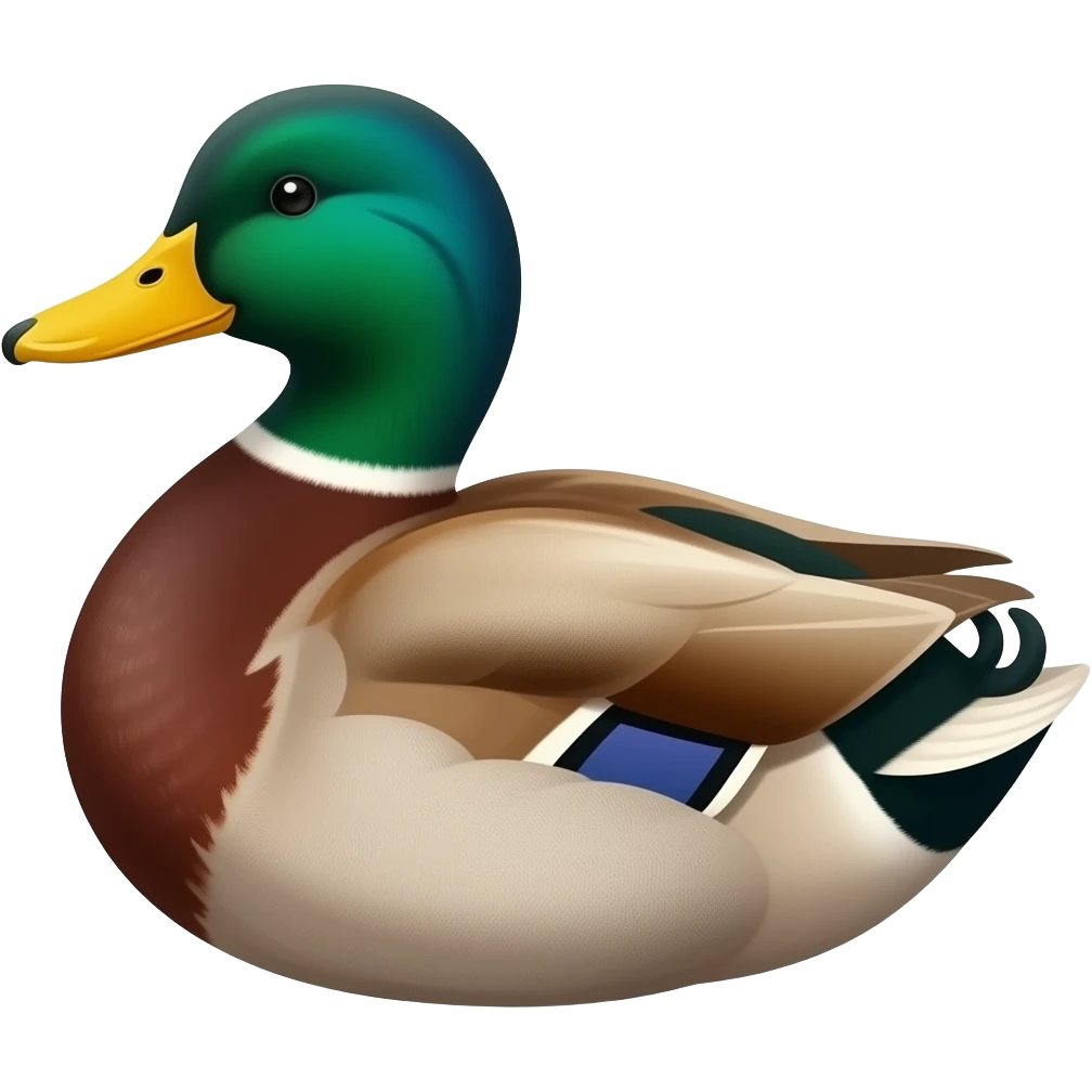 duck painted in dark colors like a tiger emoji