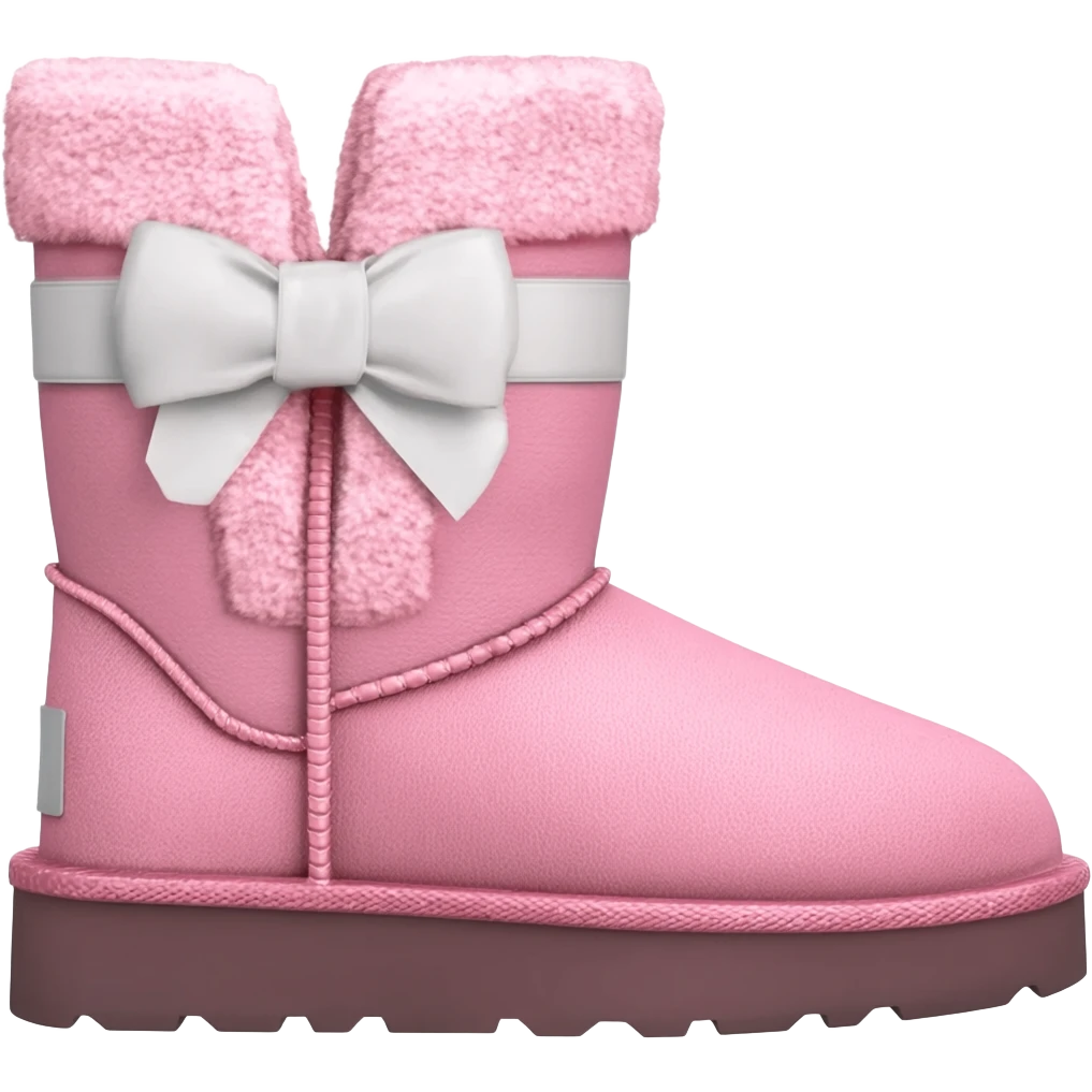 Pink Ugg with white bow clear emoji