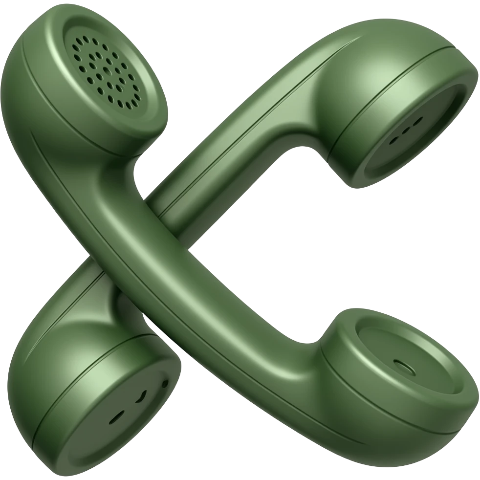 phone handset is dark olive green emoji