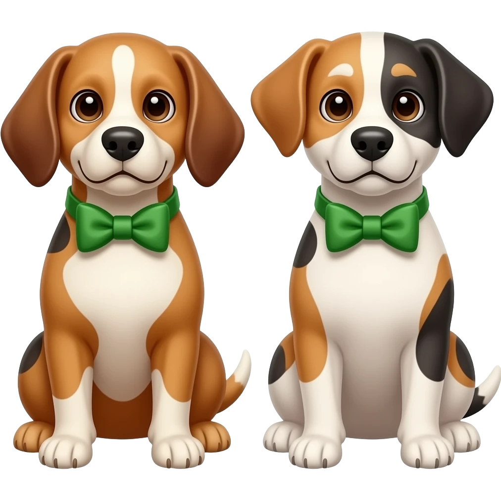 Dogs with Green Bowties emoji