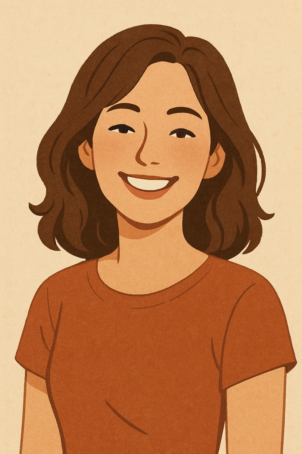 smiling woman, generic illustration style emoji