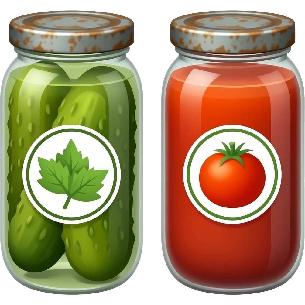 жестяные крышки от закаток с огурцами и помидорами emoji