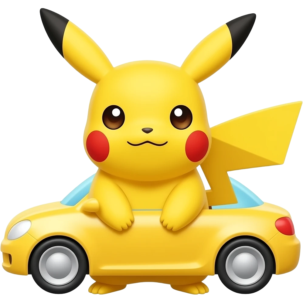 Pikachu in yellow car emoji