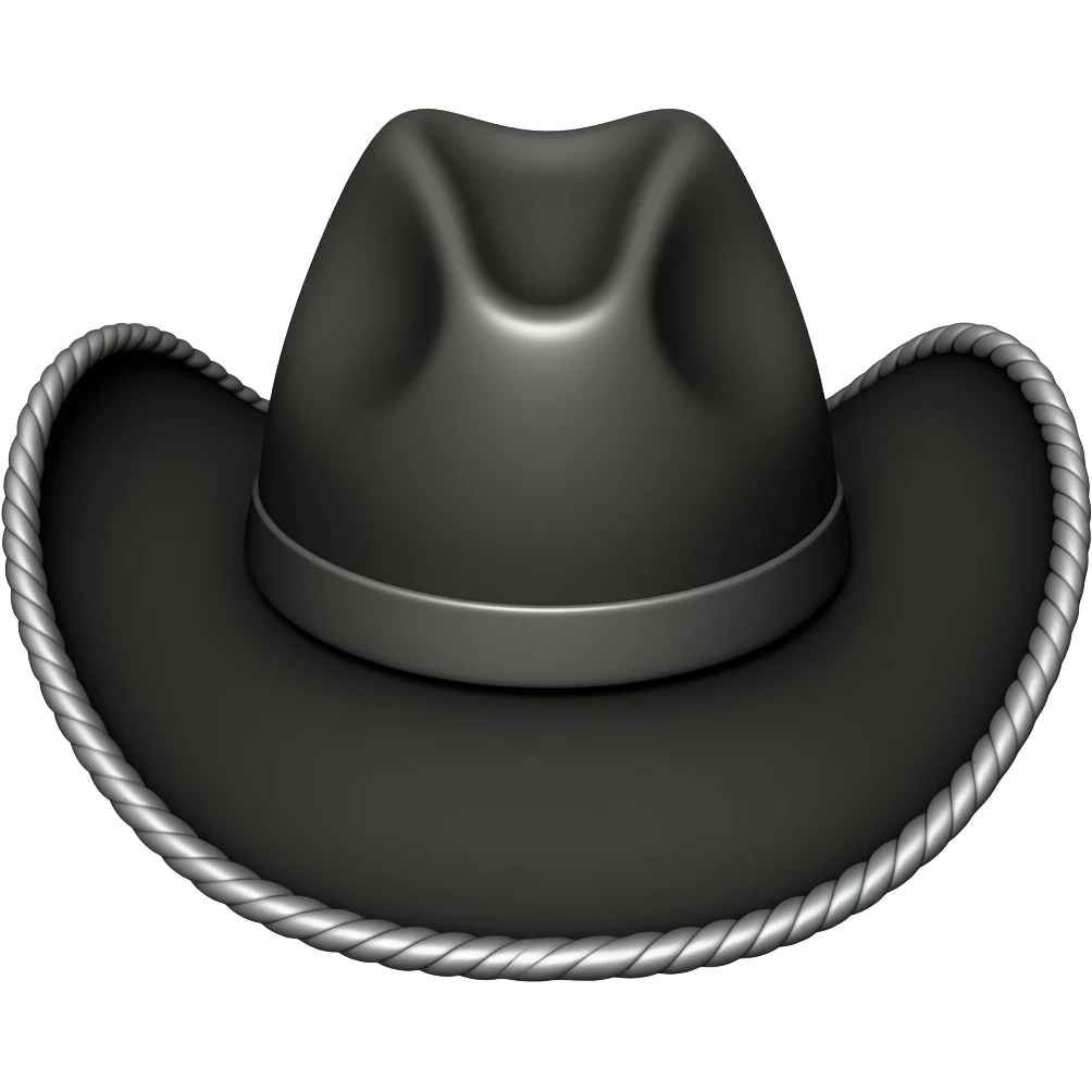 Black Cowboy hat emoji