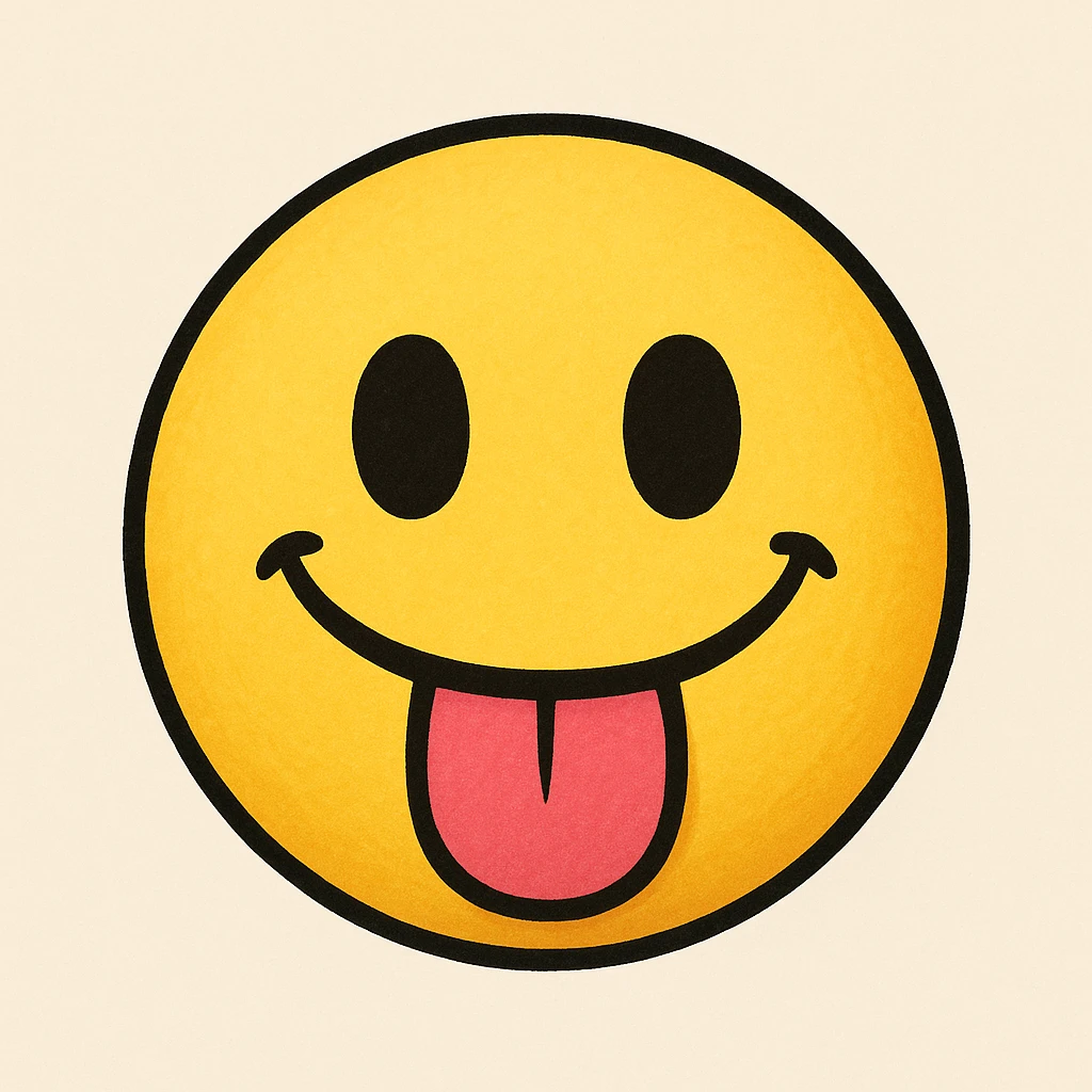 yellow face with tongue out emoji emoji