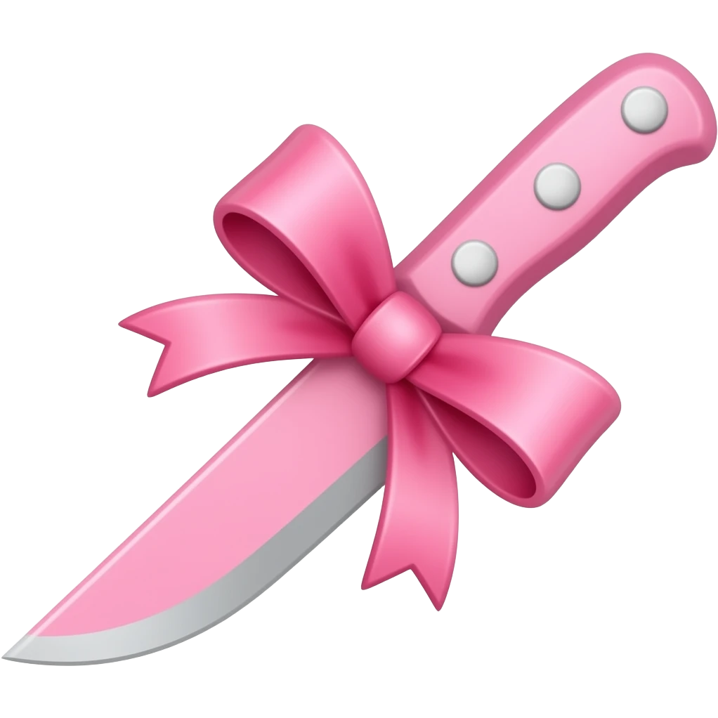 Pooki knife pink colour with bow🎀 emoji
