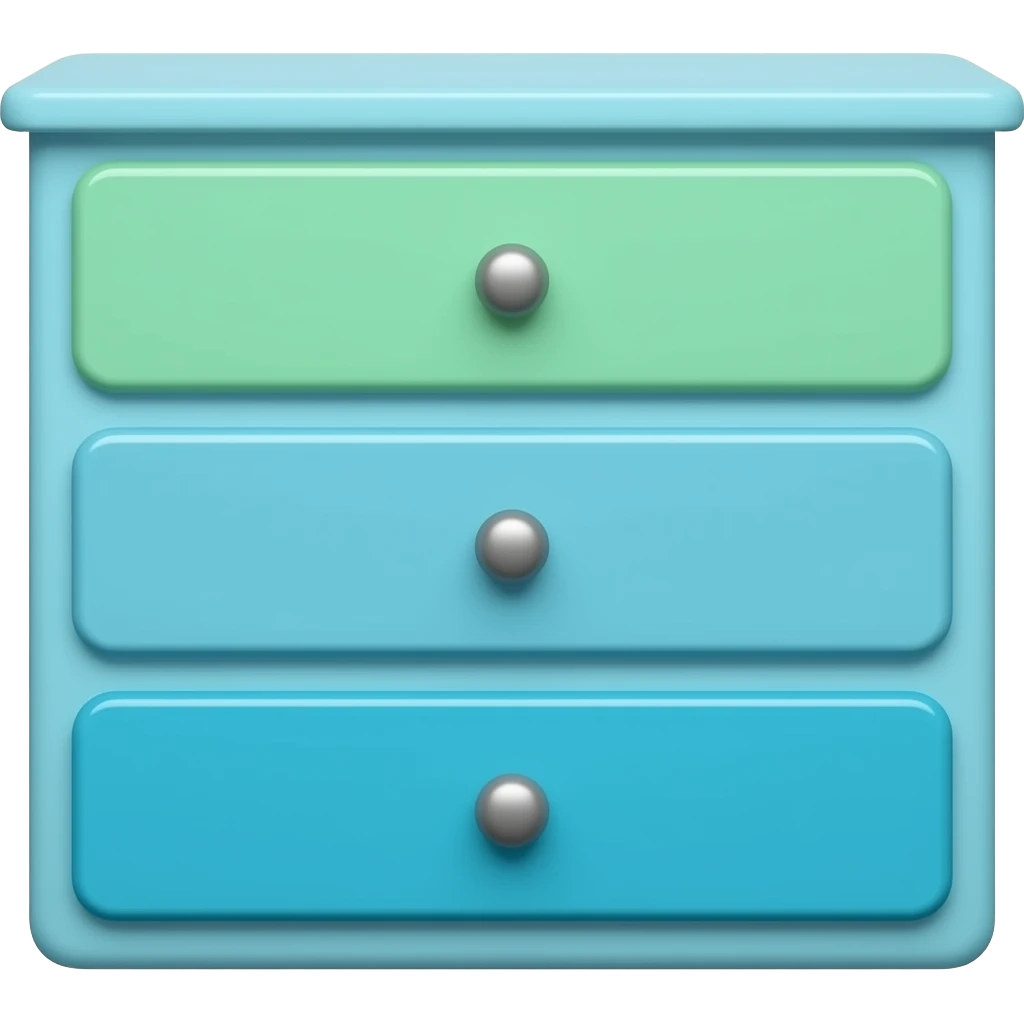 blue green  Drawer Unit  inspired by Barbie colour palette emoji
