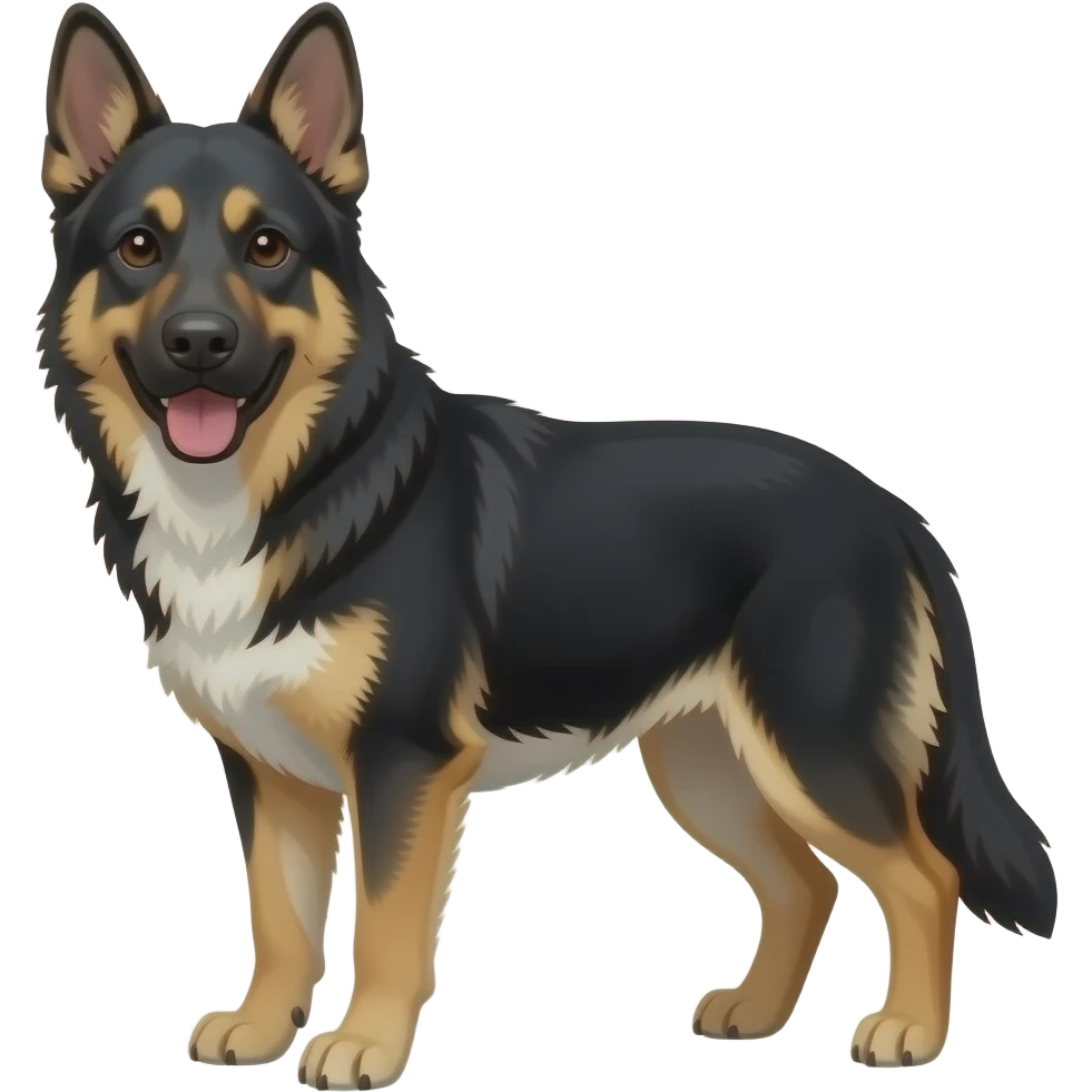Husky German shepherd mix dog black and brown and white emoji