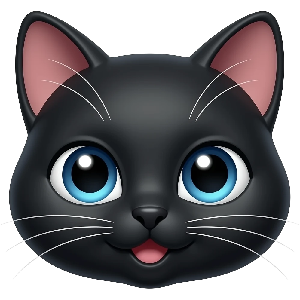 sexy kitty head with blue eyes emoji