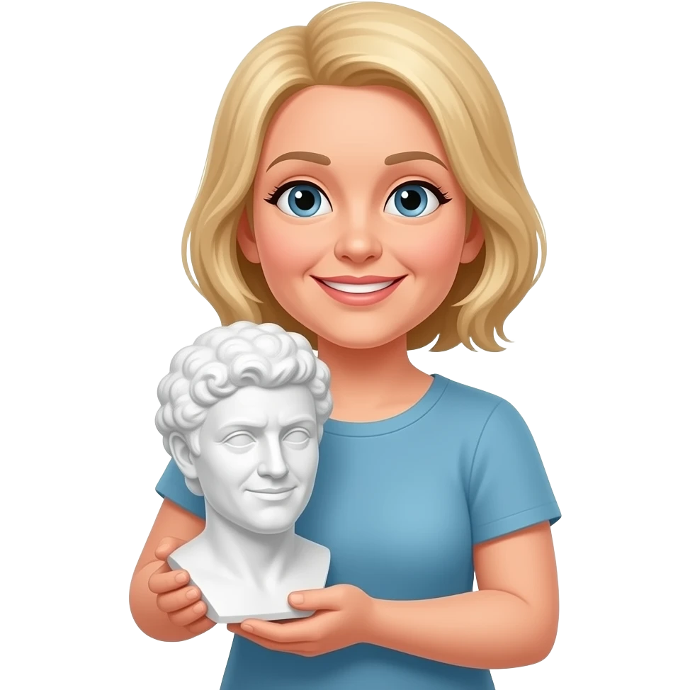 Biust w dłoniach blond włosy starsza pani emoji