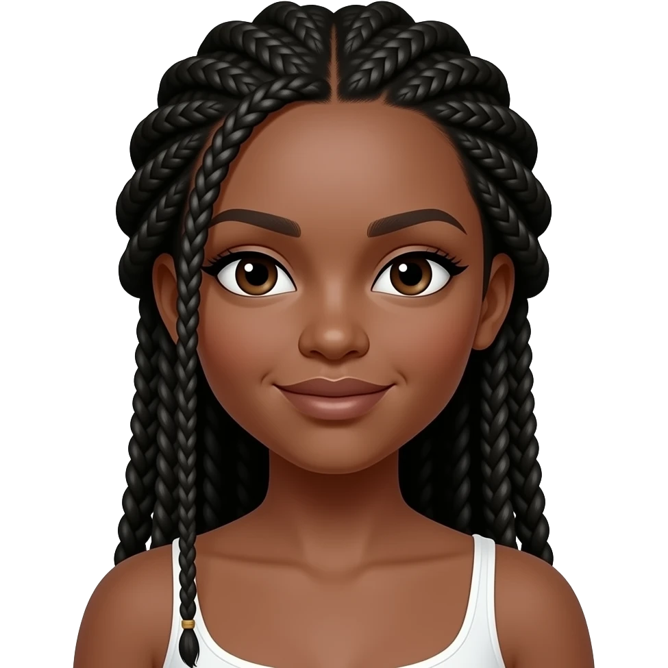 a black girl with goddess braids emoji