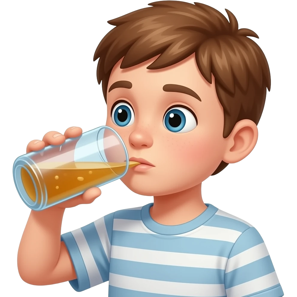 Boy drinking pee emoji