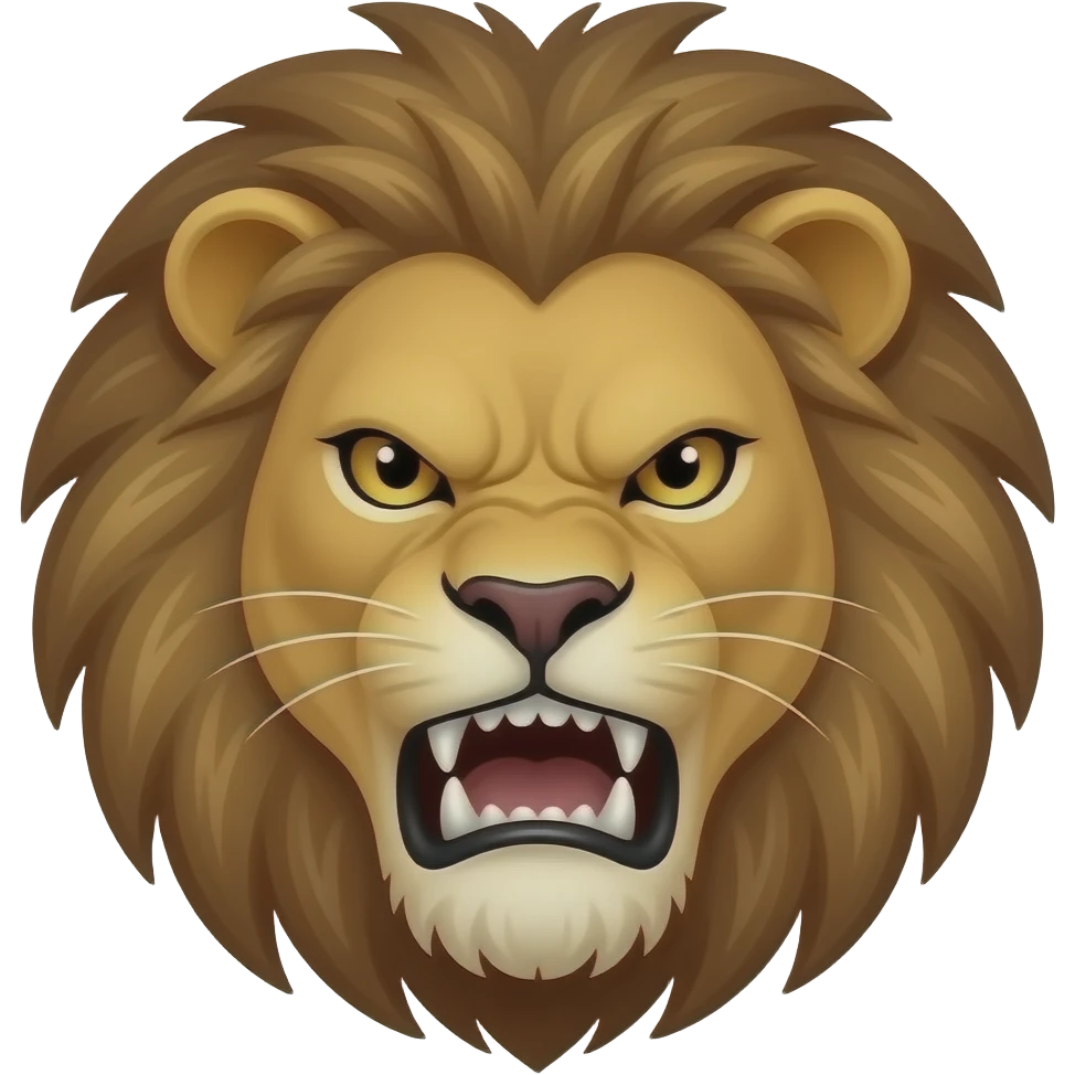 Angry and dangers lion face ad more teachers and horar nes emoji