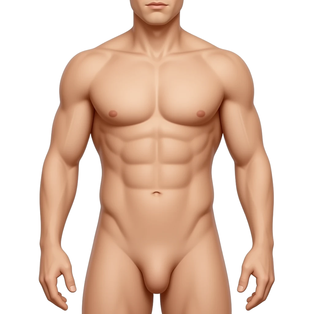 Full body man no clothes with genitalia emoji