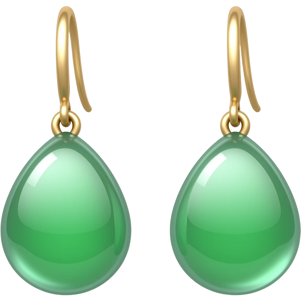 Simple jade ear ring with emoji