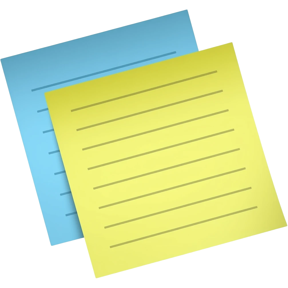 soft blue yellow school Sticky notes, transparent background inspired by barbie colour pallete emoji