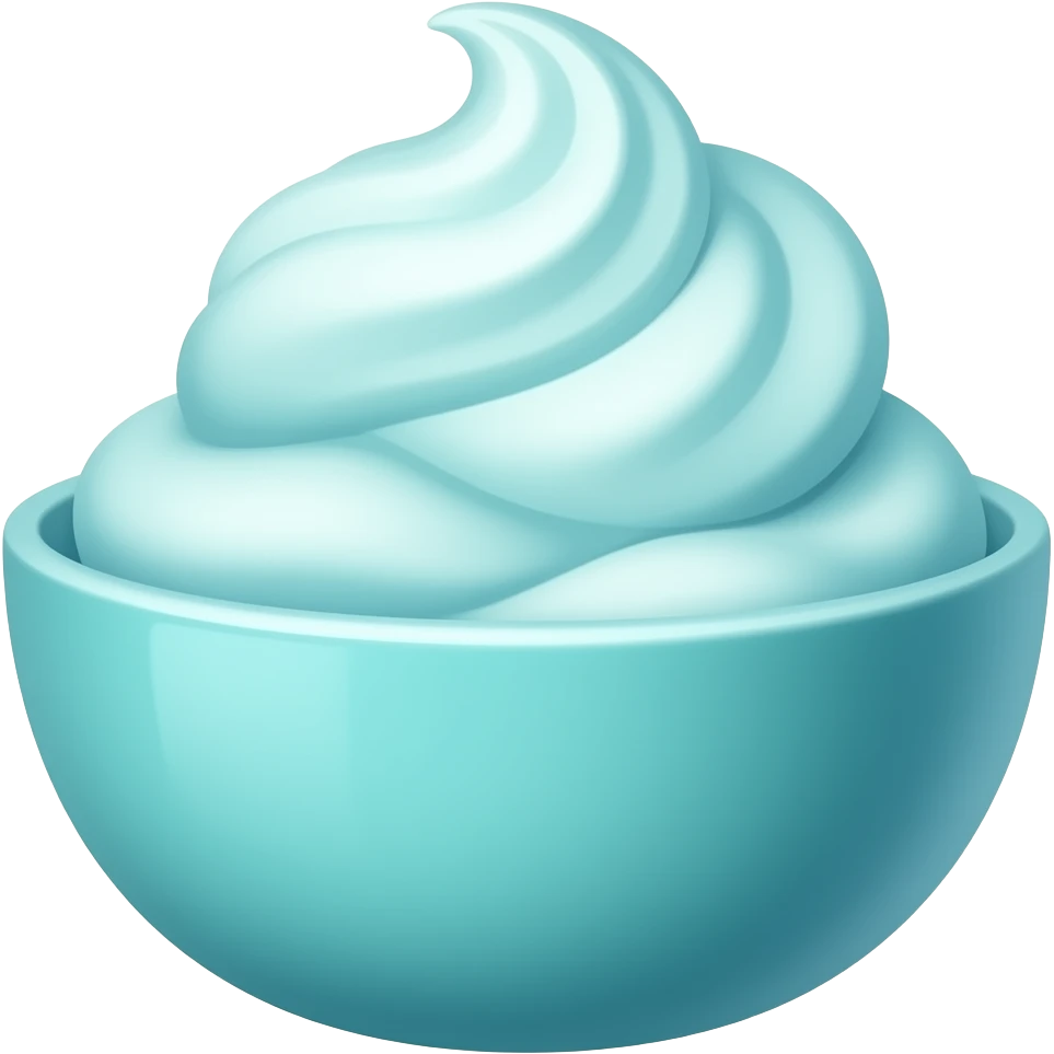 Bol de crème glacée, couleur turquoise emoji