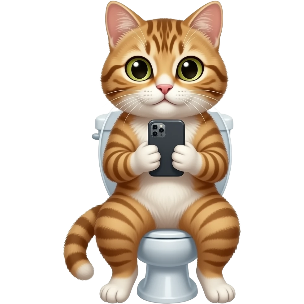 Make n ion cat 🐱 n toilet with cell phone emoji