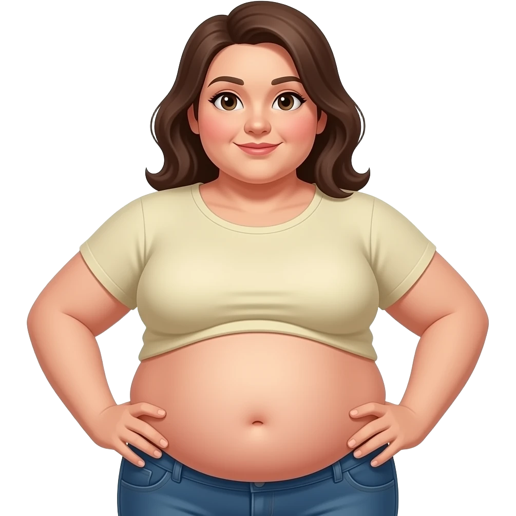 FAT WOMAN WITH MENOPAUSAL BELLY emoji