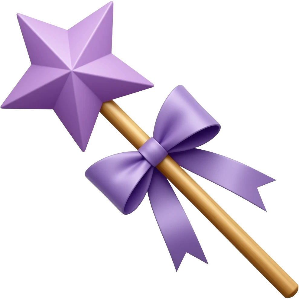 Purple Ribboned Purple magic wand emoji
