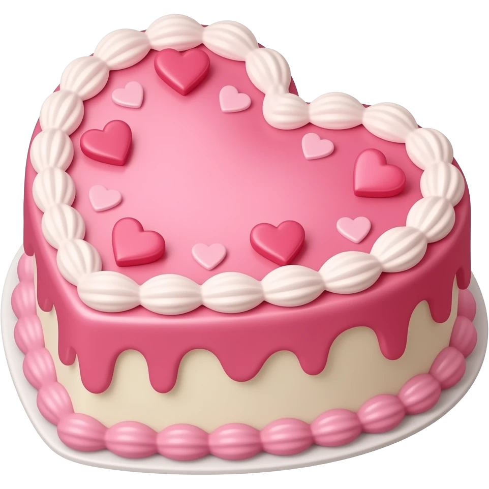 Bir kalpli kek pembe emoji