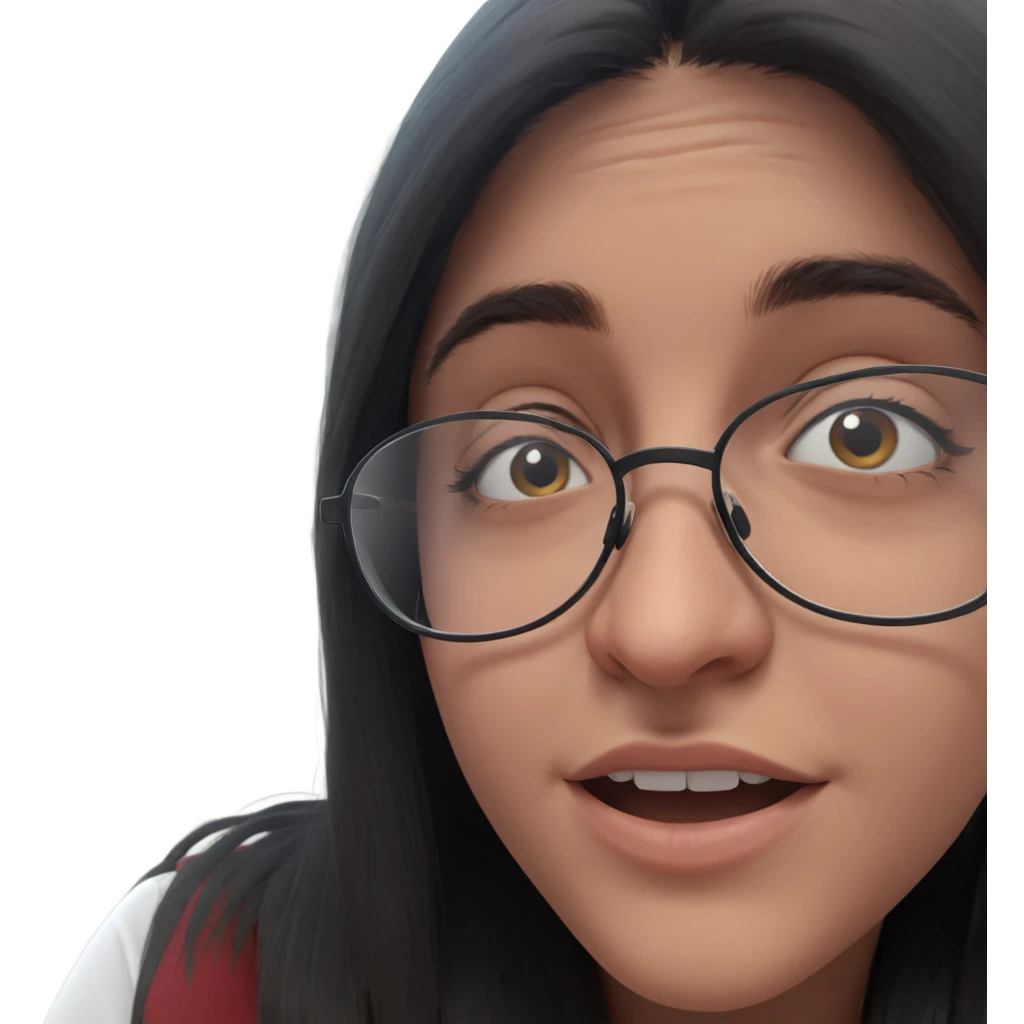 realistic girl with glasses emoji