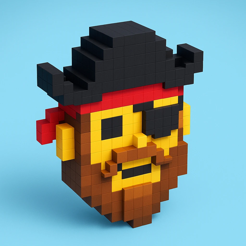 pirate with eyeptach, realistic background emoji