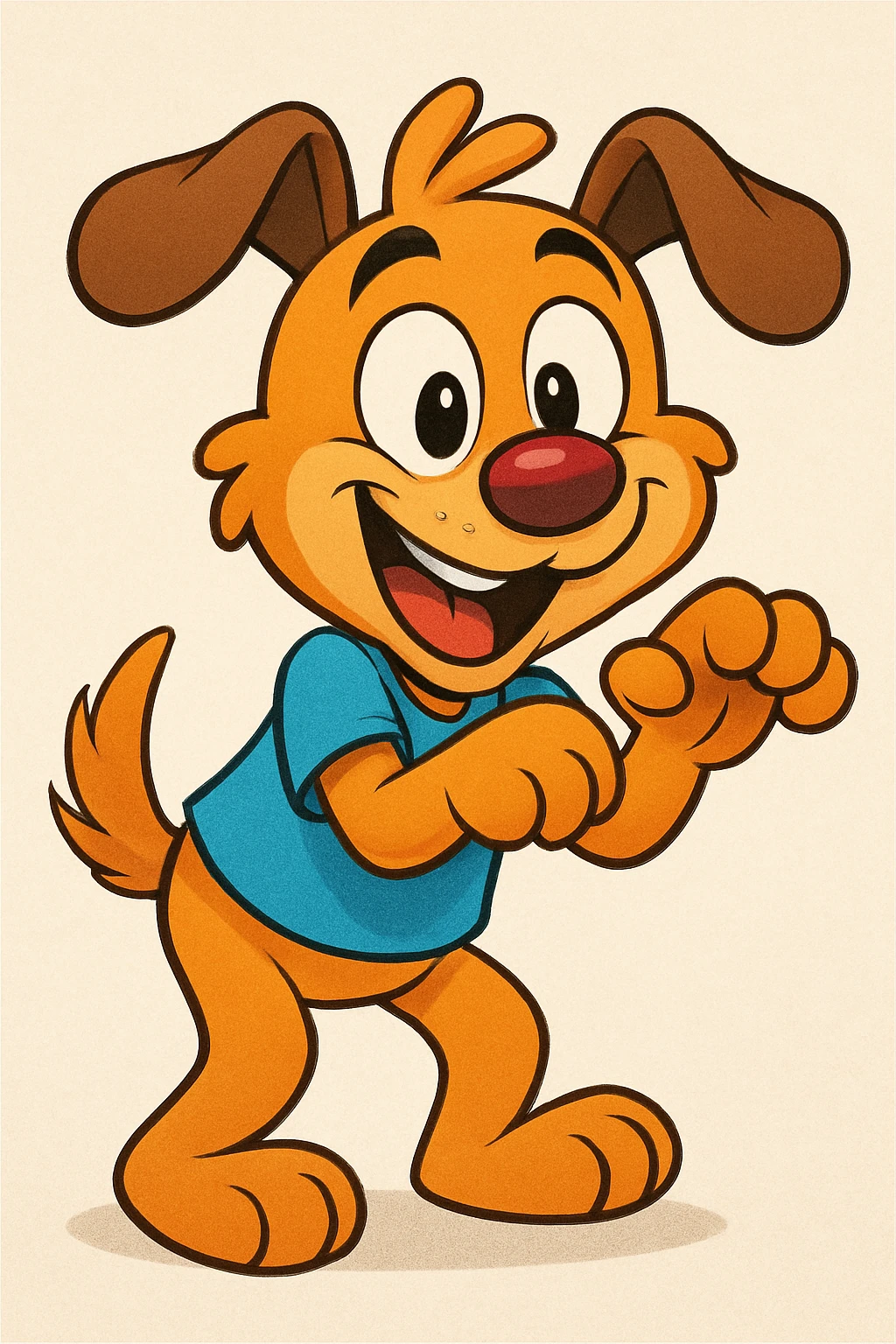 person pawing with hands like an excited dog, playful, cartoon style emoji