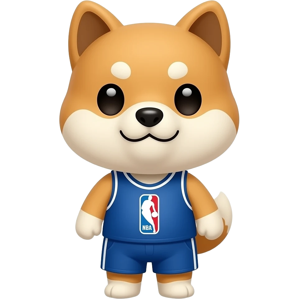 Hachiko dog in chibi cute animation as nba fans emoji