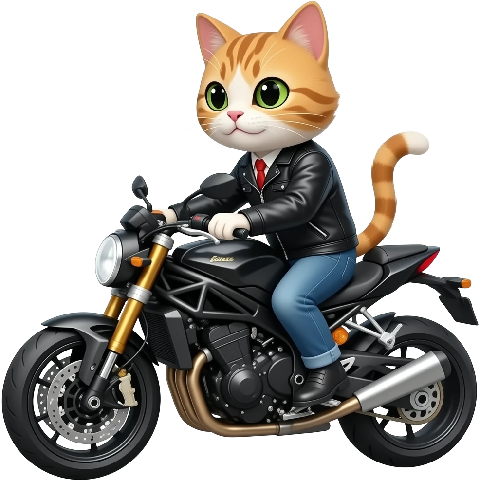 a cool cat riding a motorcycle emoji