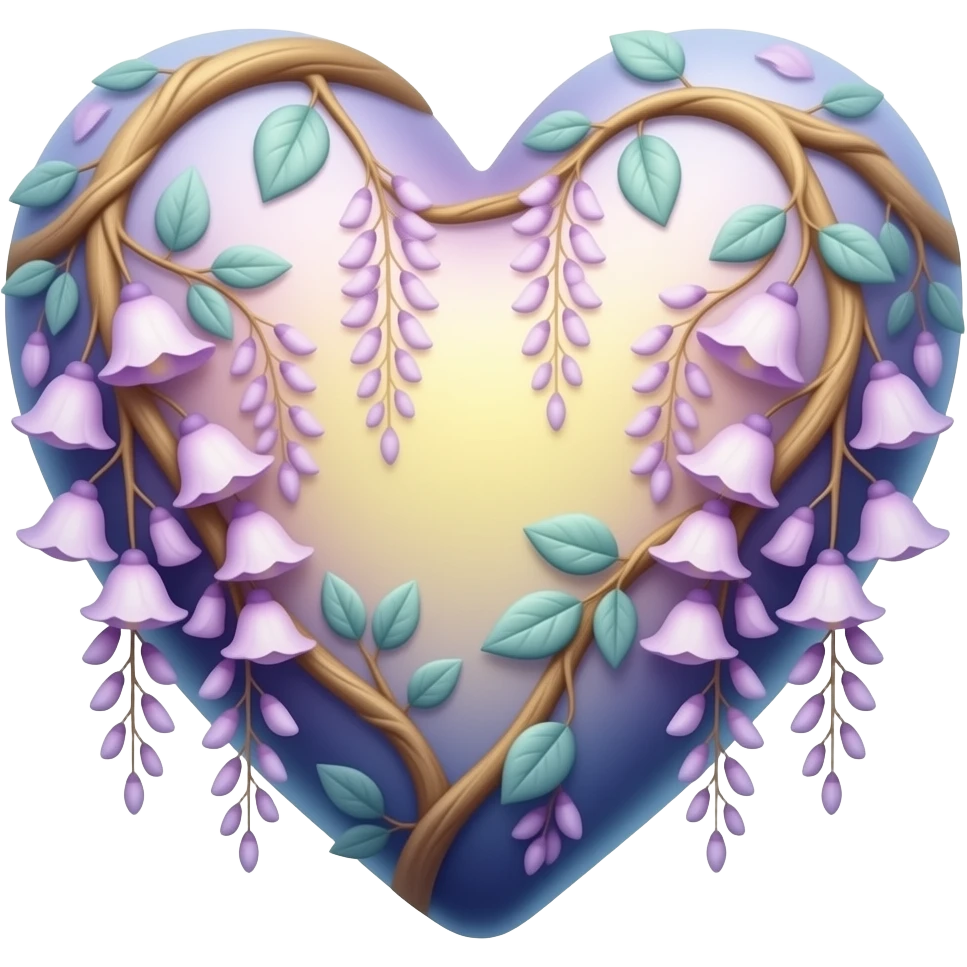 Wisteria and Malibu multicolor heart emoji