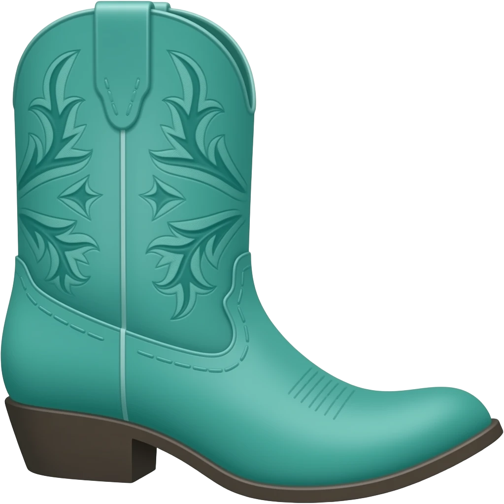 Teal cowboy boot emoji