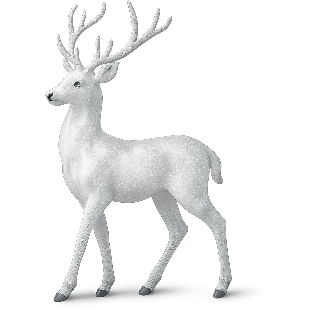 sparkly white deer emoji
