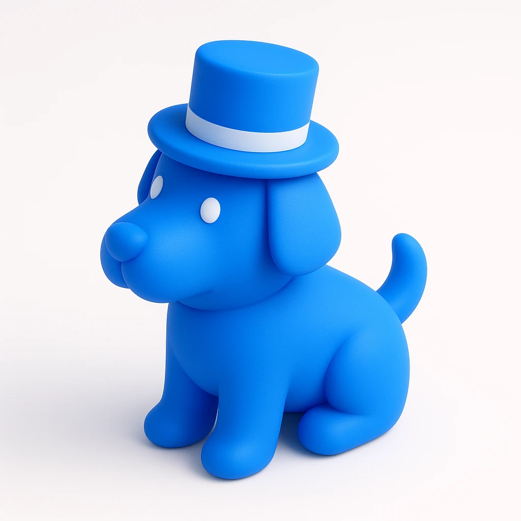 dog with tophat emoji