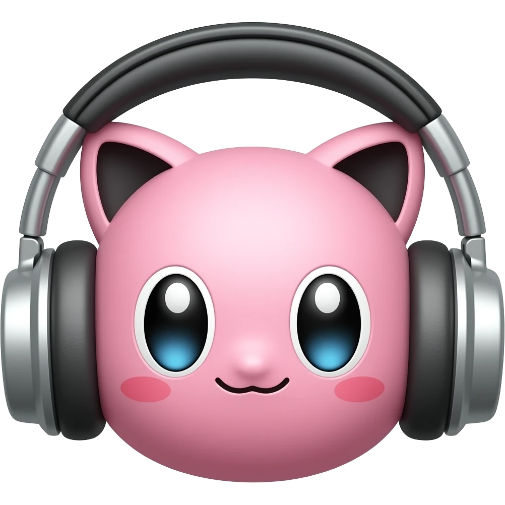 Pokemon Jigglypuff head headphone emoji
