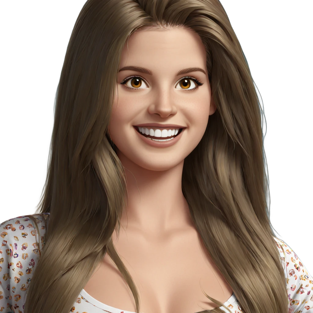 smiling girl with long hair emoji